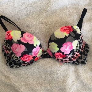 PINK VS Floral Push Up Bra